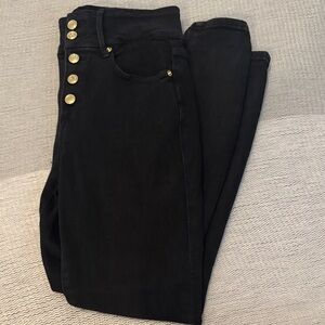 Good American Good Waist Black Button-Fly Skinny Jeans – Size 8/29